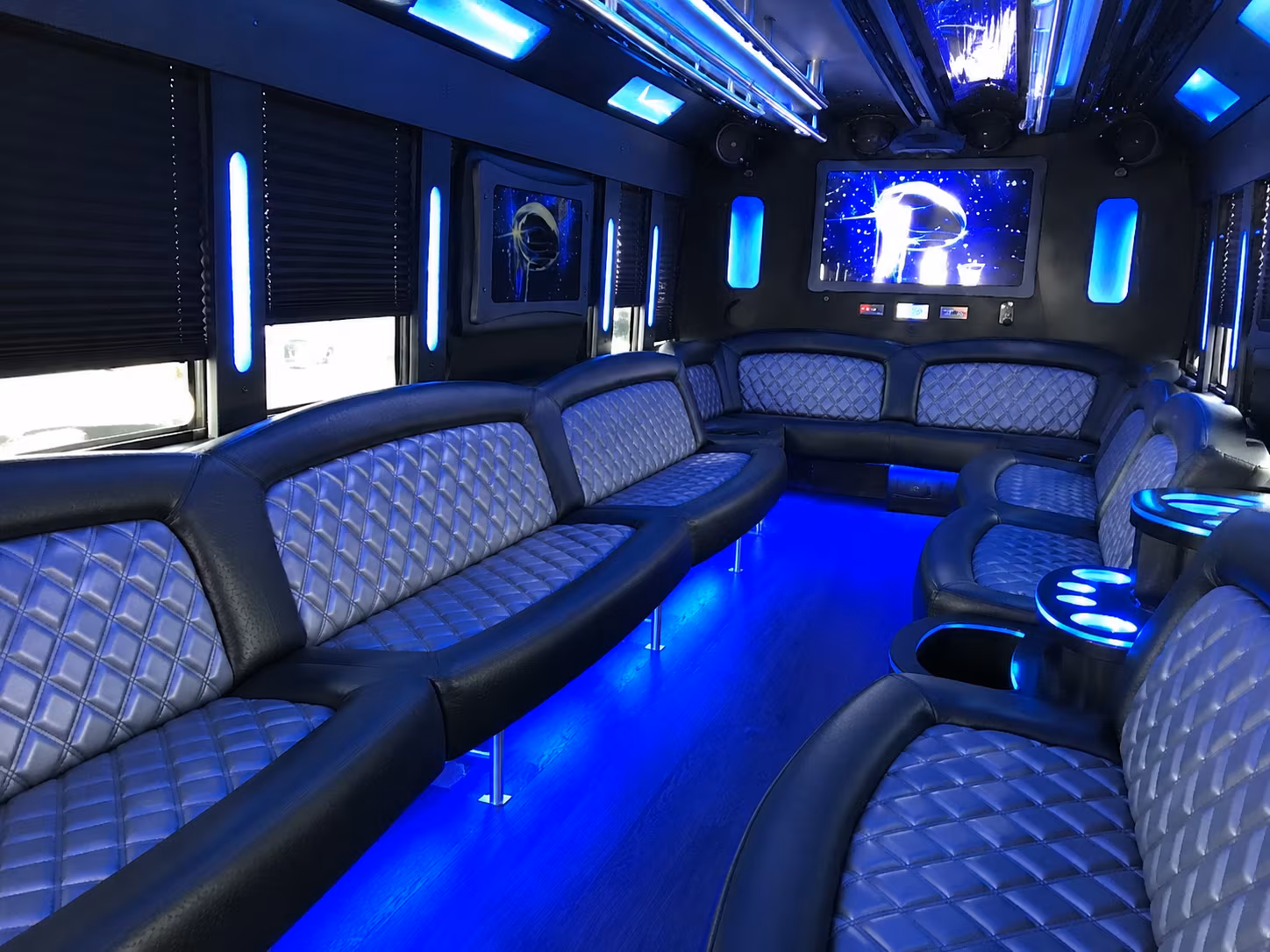 Passenger watching the Huntington Beach scenery during a regional party bus road trip
