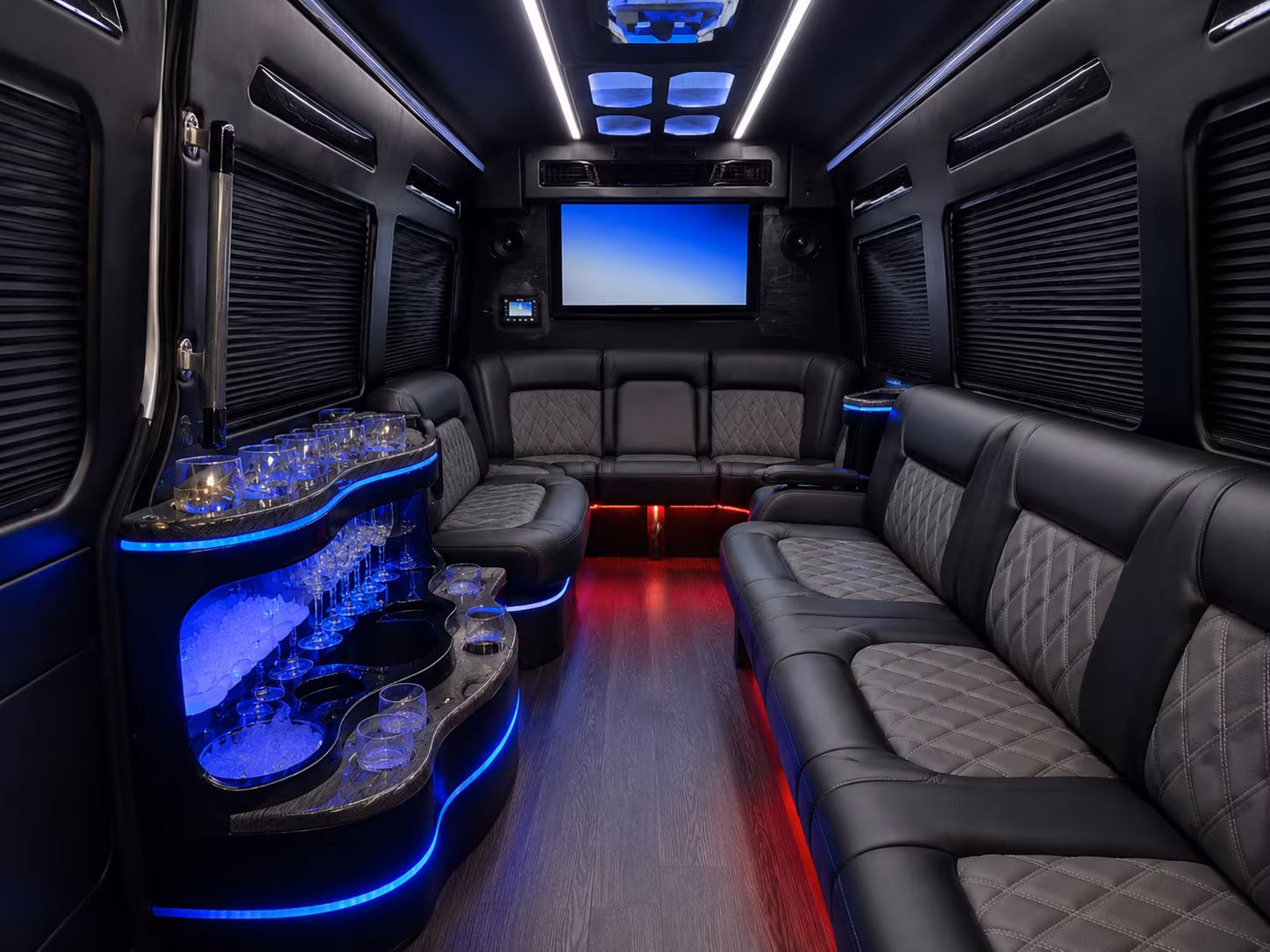 Huntington Beach Airport Shuttle & Transportation party bus exterior