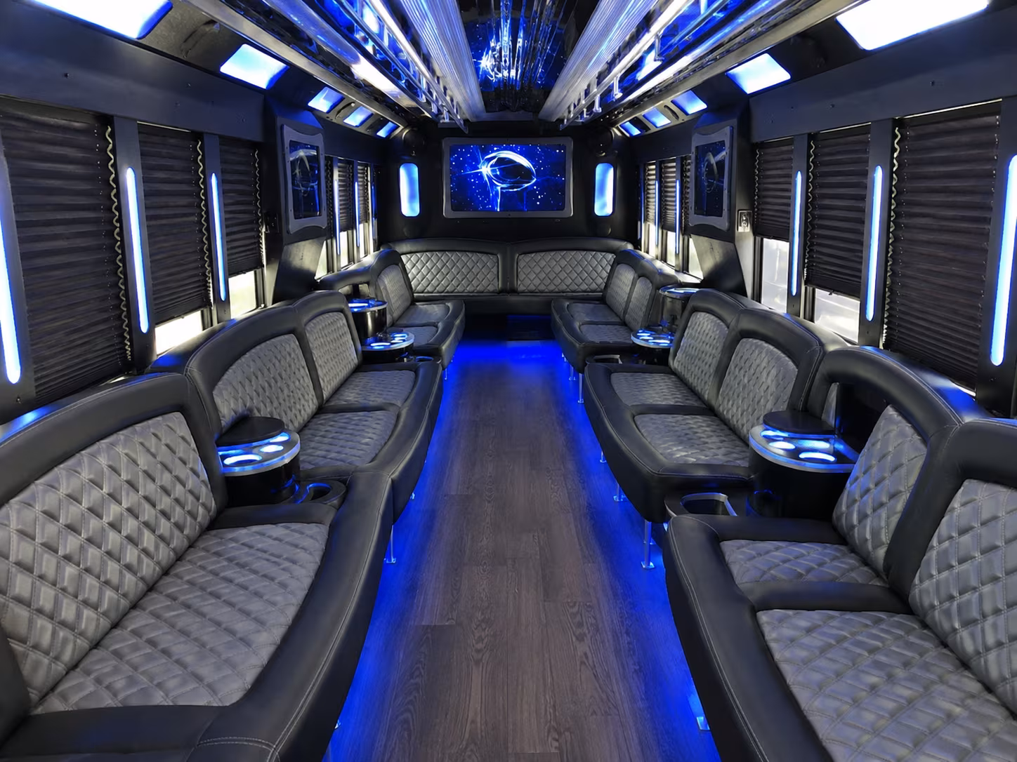 Huntington Beach Bachelor & Bachelorette Transportation party bus exterior