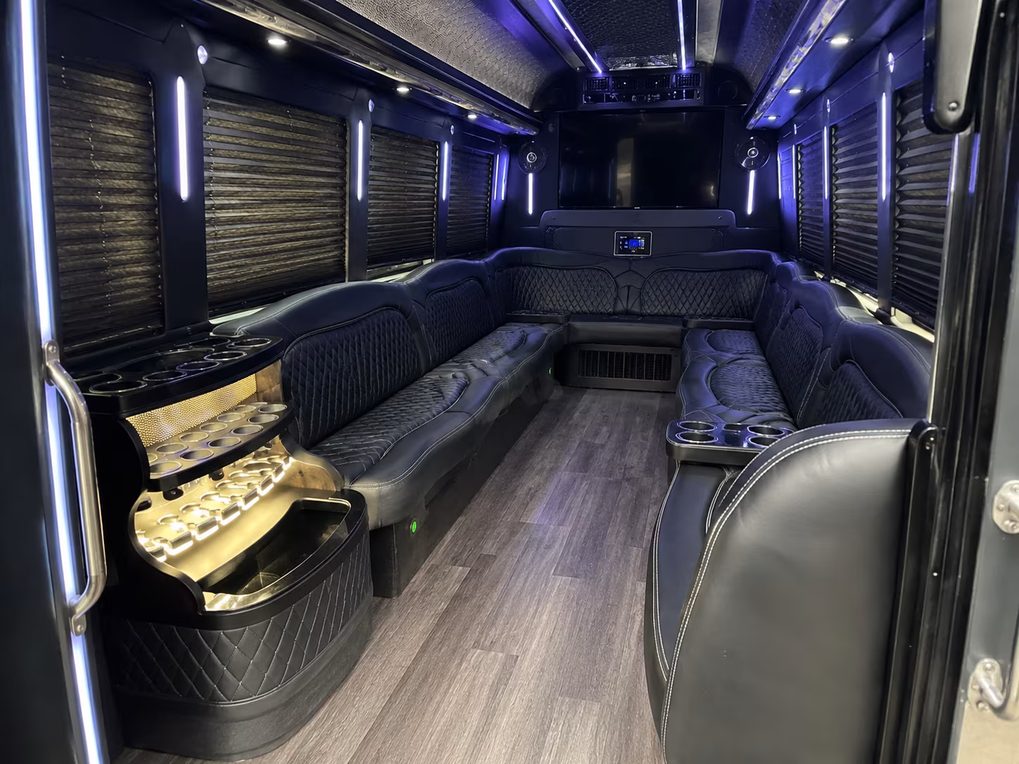 Huntington Beach Bachelor & Bachelorette Transportation party bus interior