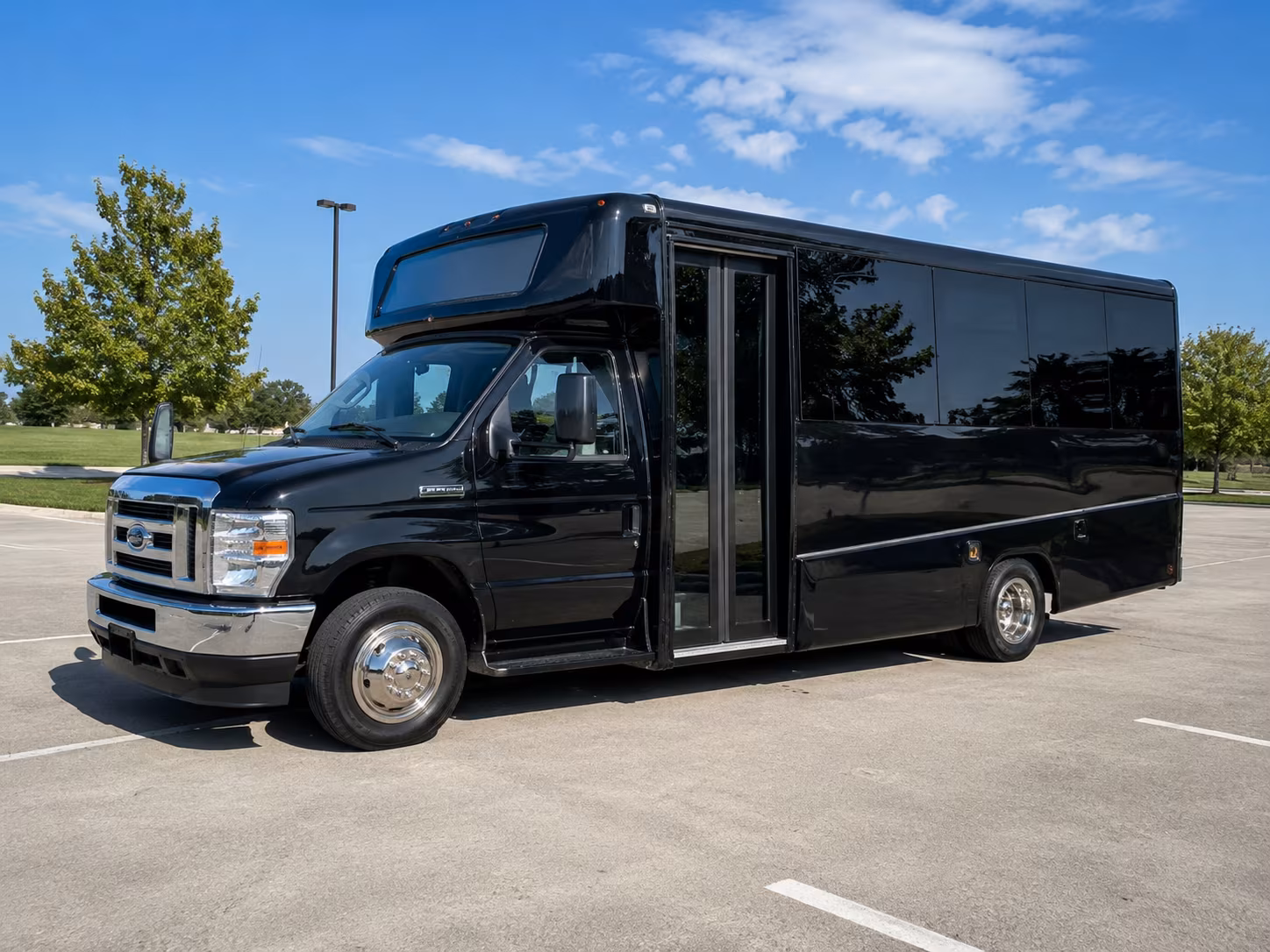Huntington Beach Corporate Transportation party bus exterior