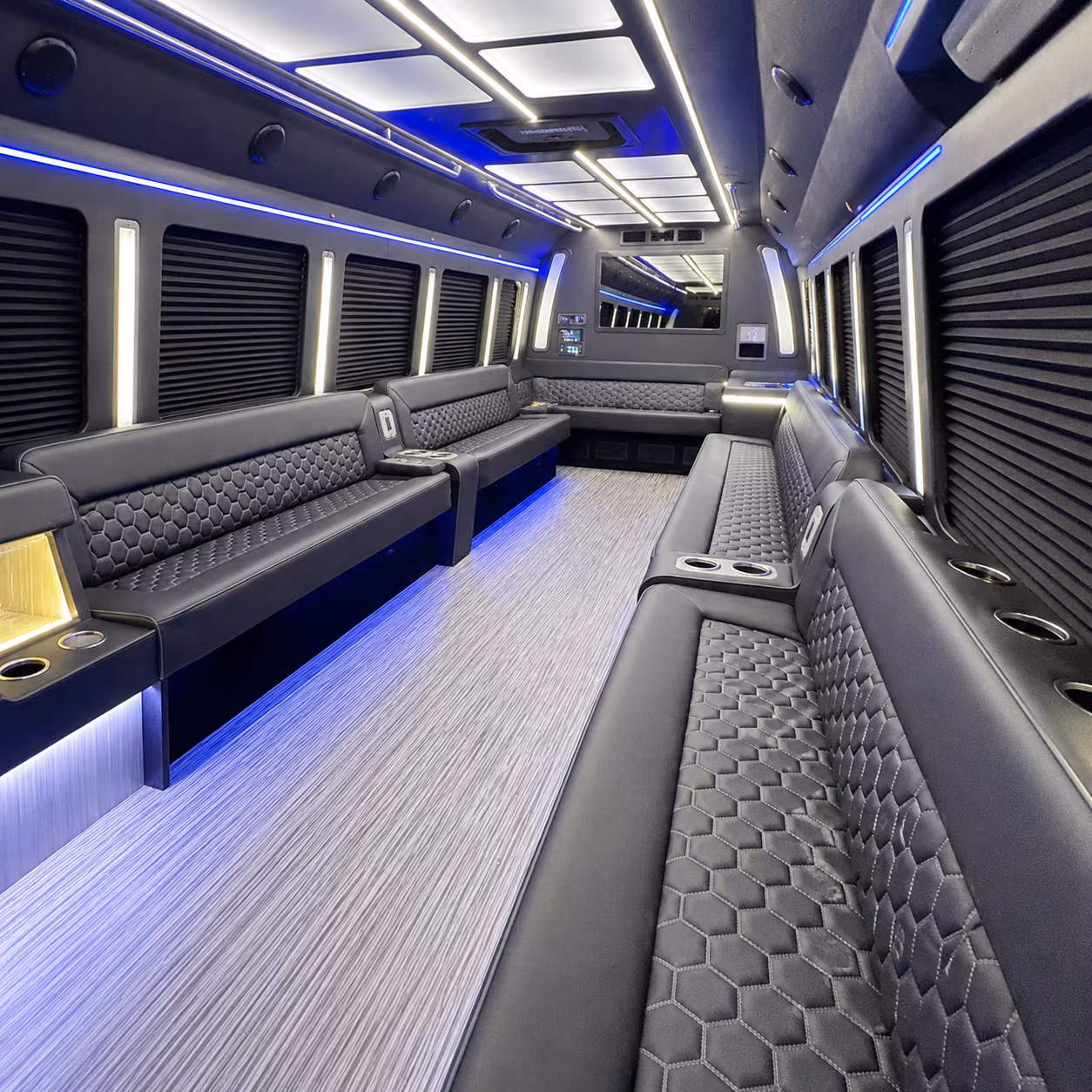 Huntington Beach Private Event Transportation party bus exterior