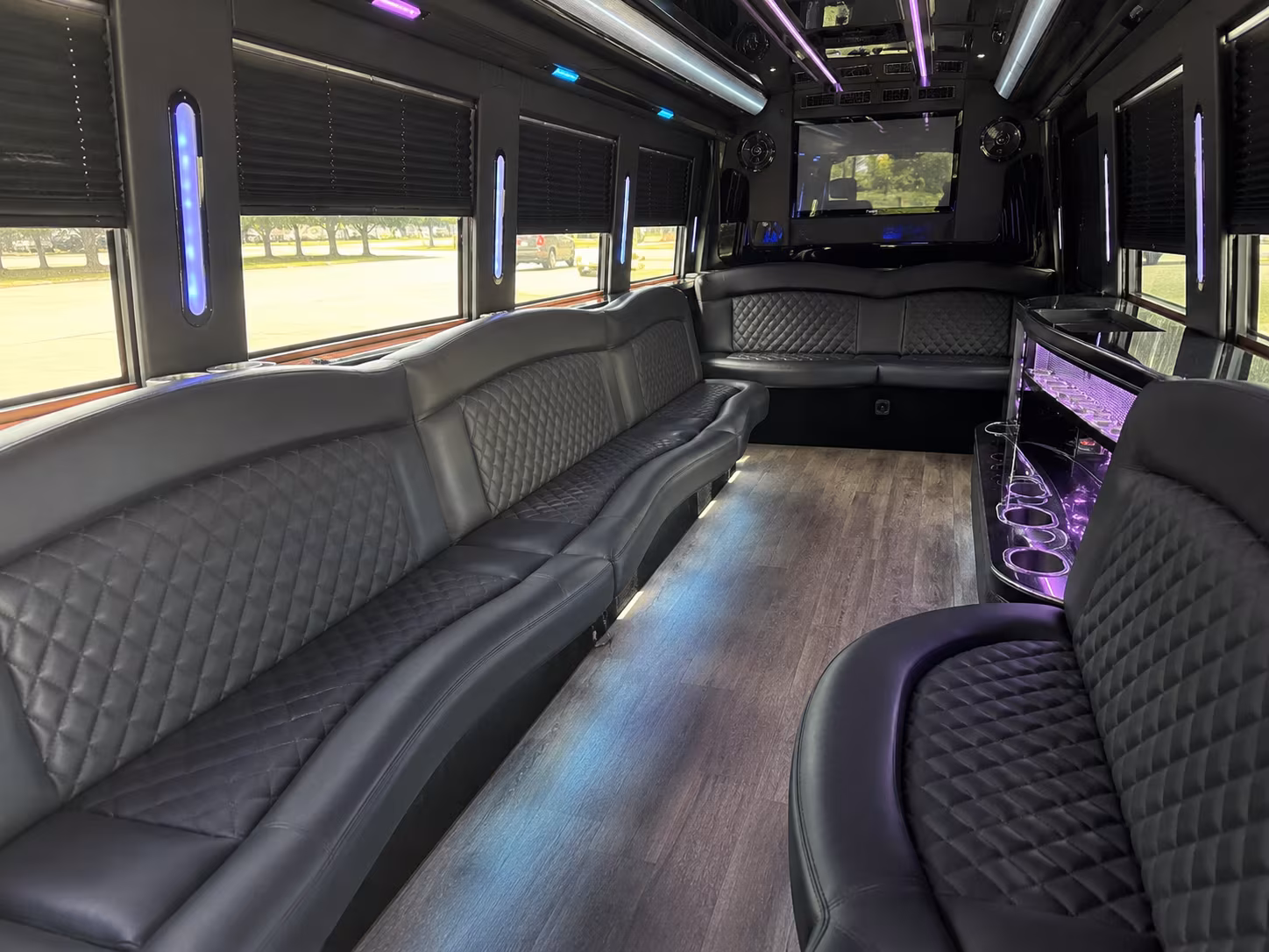 Huntington Beach Private Event Transportation party bus interior
