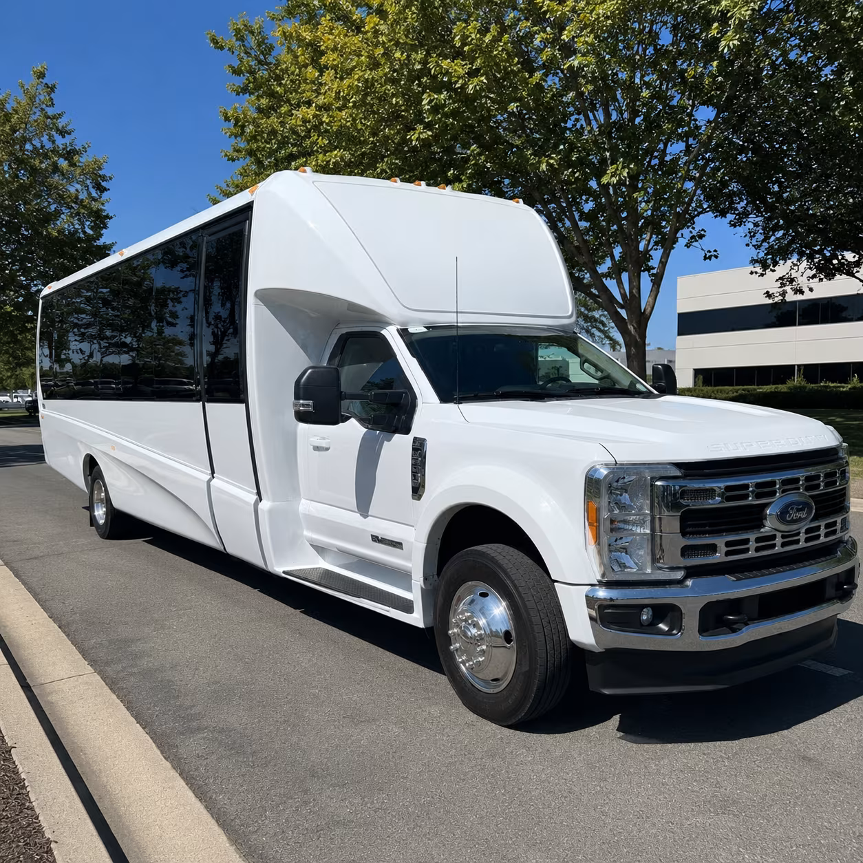 Huntington Beach School Event Transportation party bus exterior