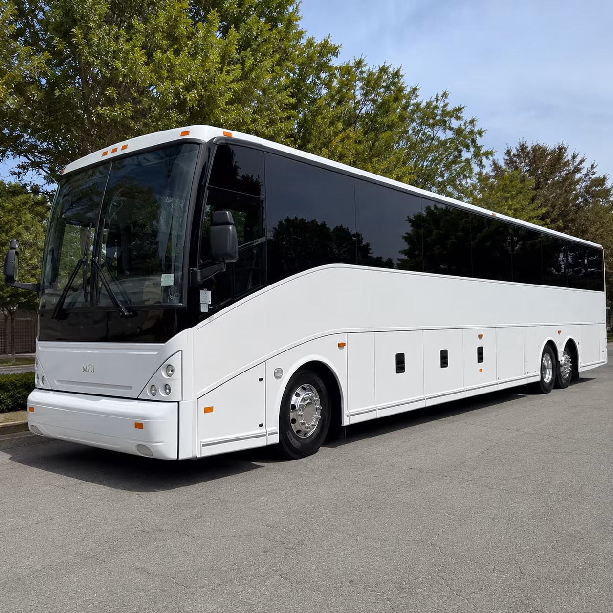 Huntington Beach School Event Transportation party bus exterior