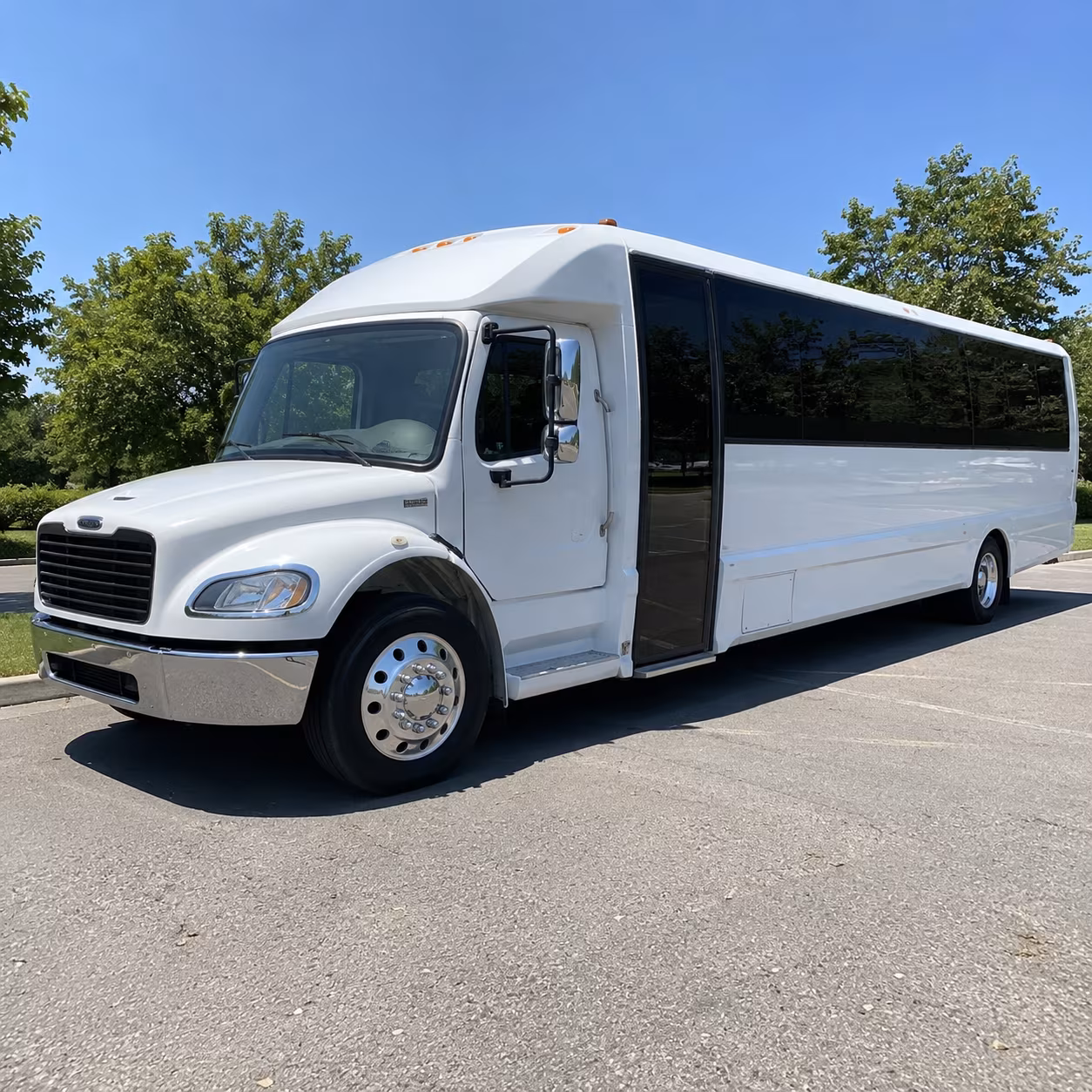 Huntington Beach School Event Transportation party bus exterior