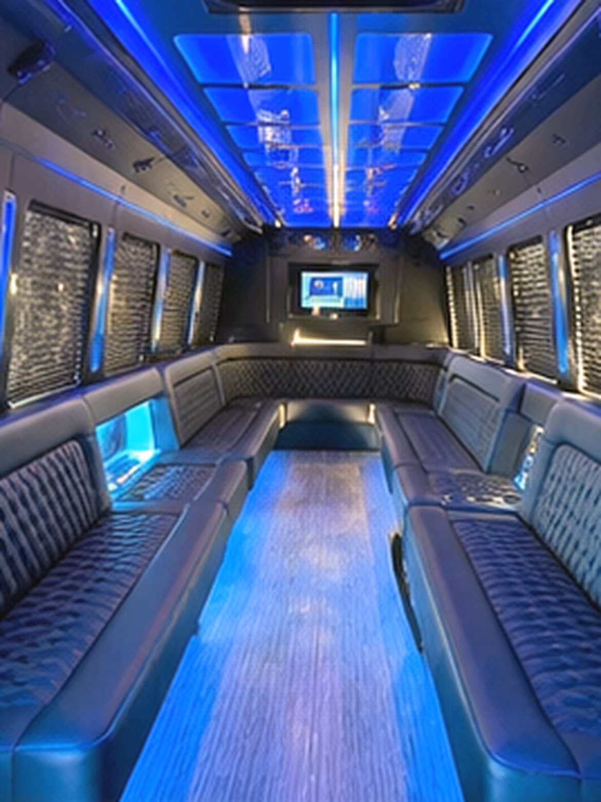 Huntington Beach Sporting Event Transportation party bus interior