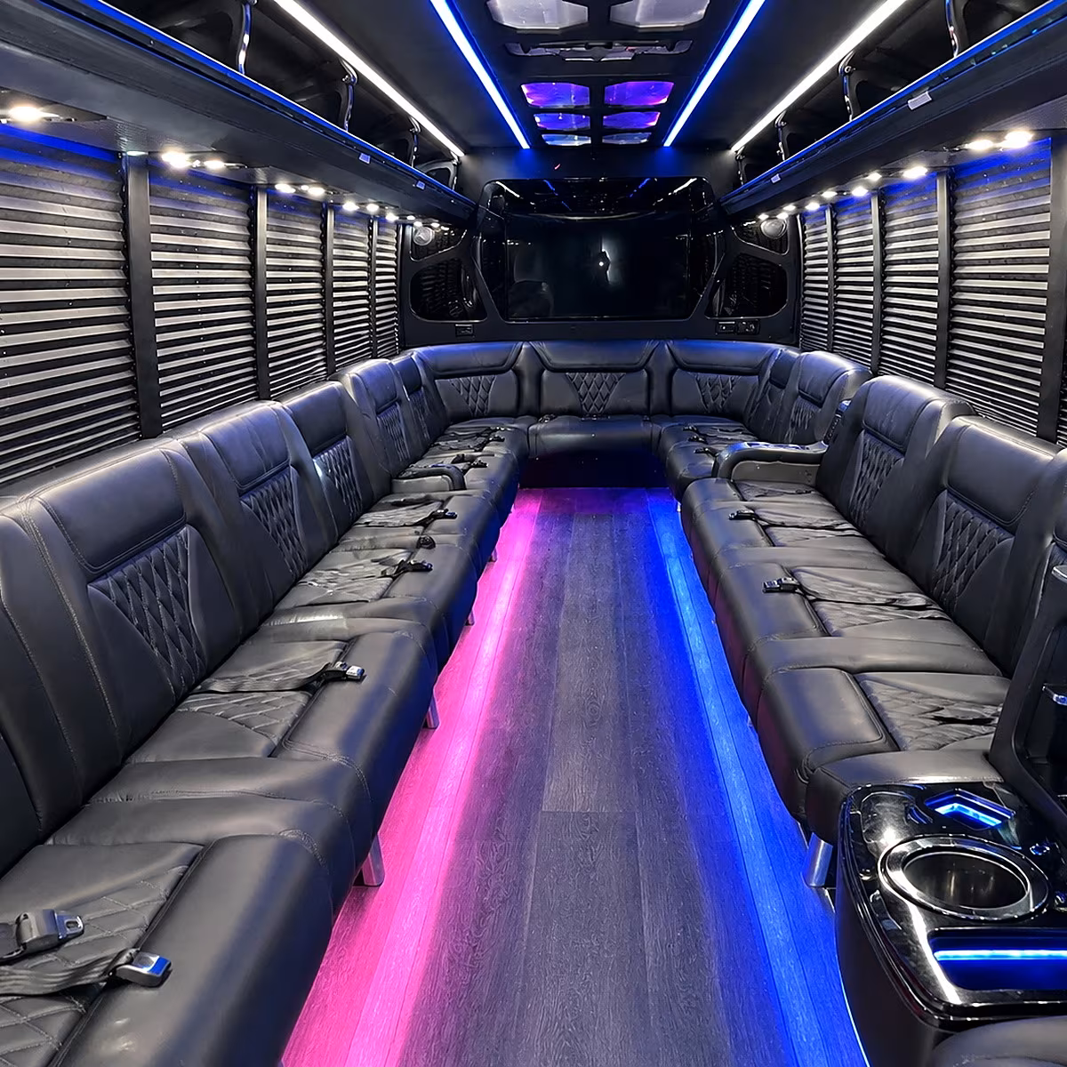 Huntington Beach Sporting Event Transportation party bus interior