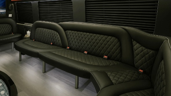 Interior of Charter Bus Company Garden Grove's 14 Passenger Sprinter Limousine in Garden Grove