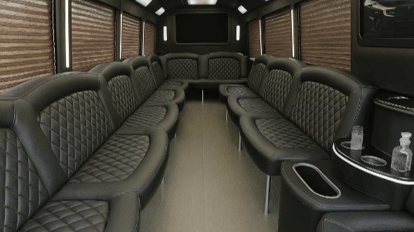 Interior of Charter Bus Company Cypress's 25 Passenger Party Bus in Cypress