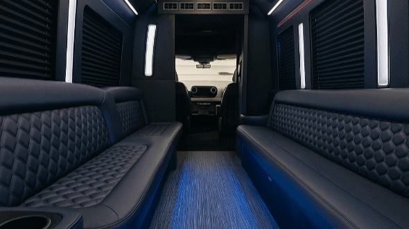 Interior of Charter Bus Company Anaheim's 28 Passenger Party Bus in Anaheim