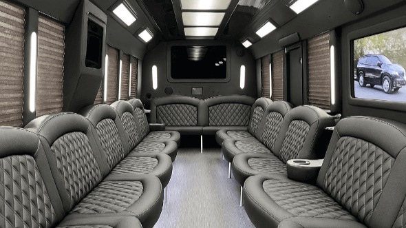 Interior of Charter Bus Company Anaheim's 30 Passenger Party Bus in Anaheim