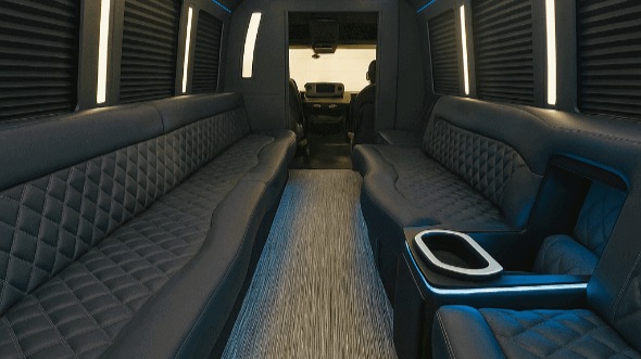 Interior of Charter Bus Company Newport Beach's 30 Passenger Party Bus in Newport Beach