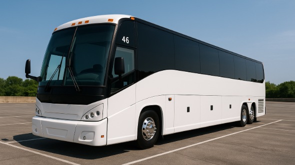 Exterior of Charter Bus Company Santa Ana's 40 Passenger Party Bus in Santa Ana
