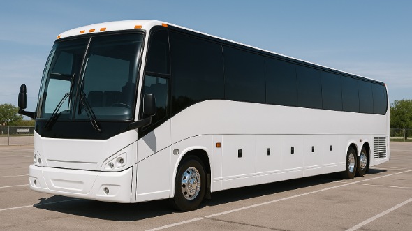 Exterior of Charter Bus Company Costa Mesa's 50 Passenger Party Bus in Costa Mesa