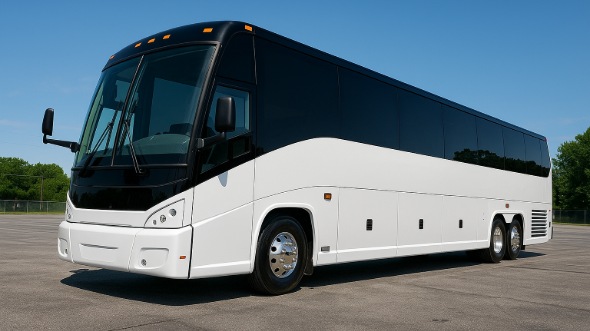 Exterior of Charter Bus Company Fountain Valley's 50 Passenger Party Bus in Fountain Valley