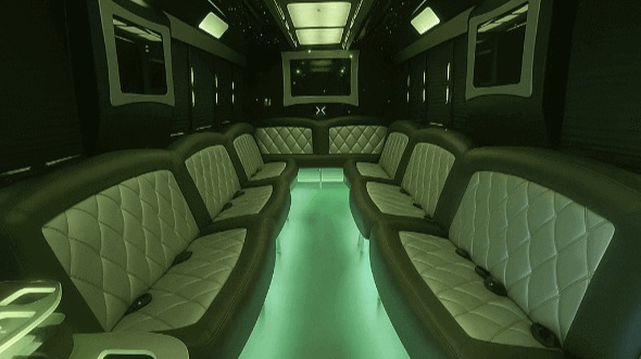 Interior of Charter Bus Company Garden Grove's 50 Passenger Party Bus in Garden Grove