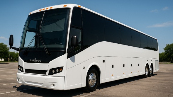Exterior of Charter Bus Company Orange's 50 Passenger Party Bus in Orange