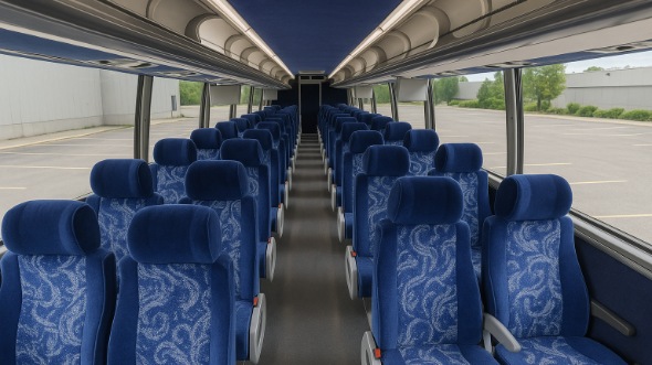 Interior of Charter Bus Company Huntington Beach's 51 Passenger Charter Bus in Huntington Beach