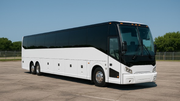 Exterior of Charter Bus Company Huntington Beach's ADA Charter Bus in Huntington Beach