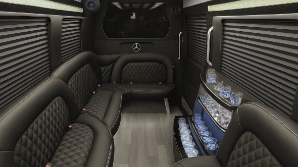 huntington beach 14 passenger sprinter limousine interior